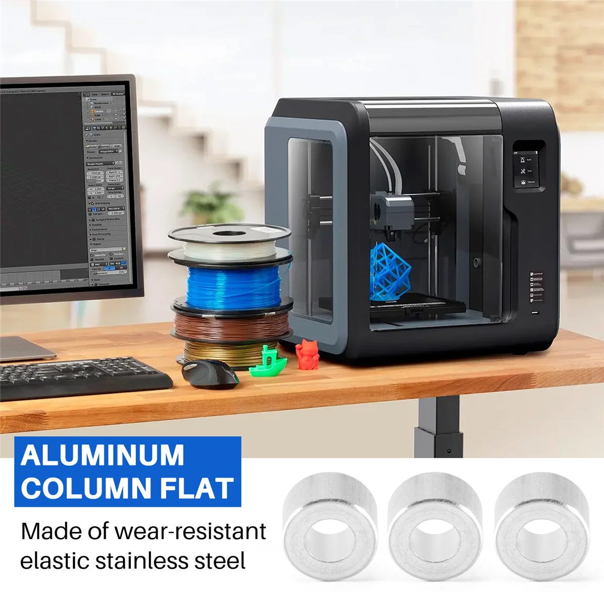 Aluminum Column Flat Gasket Bushing 6Mm Aluminum Bushing Aluminum Barrier 3D Printer Accessories For