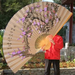 Large Decoration Fan Chinese Classical Wall Mount Paper Folding Fan Office Living Room Decorative Spring Festival Furnishings