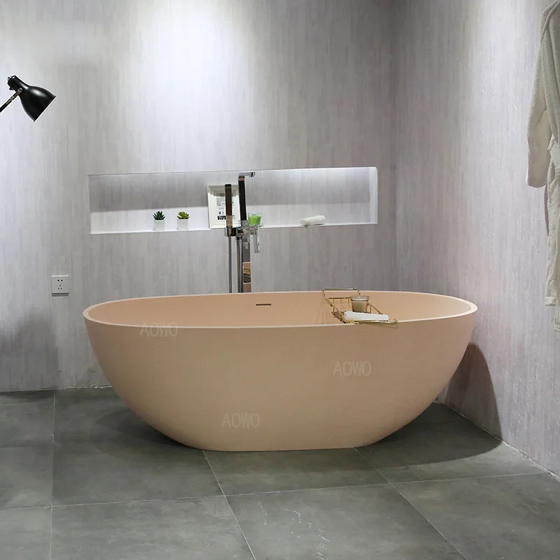 

Dry And Wet Separation Independent Full-body Solid Artificial Stone Bathtub Qimeishi Hotel Villa Engineering Household Bathtub