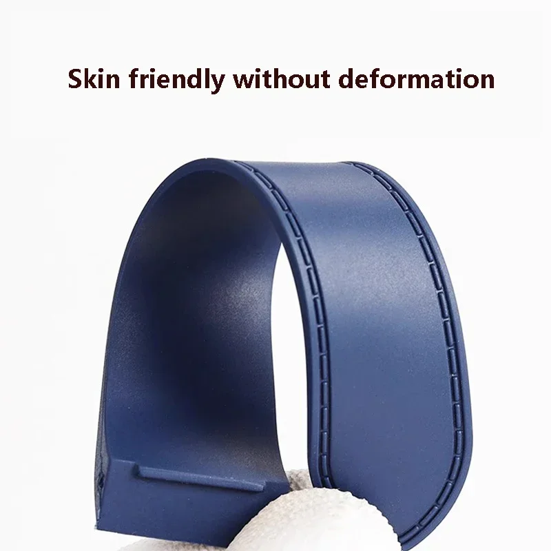 Para cartier santos100 santos pulseira de relógio de borracha de silicone santos 100 fivela de metal pulseira masculina preto azul pulseira macia 23 25mm