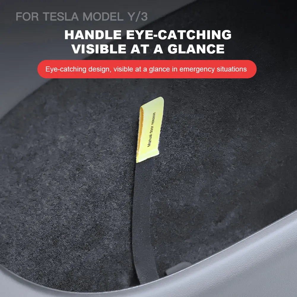 Manual Door Release Back Door Release Handle Rear Emergency Puller Extended Emergency Safety Pull Rope for Tesla Model Y