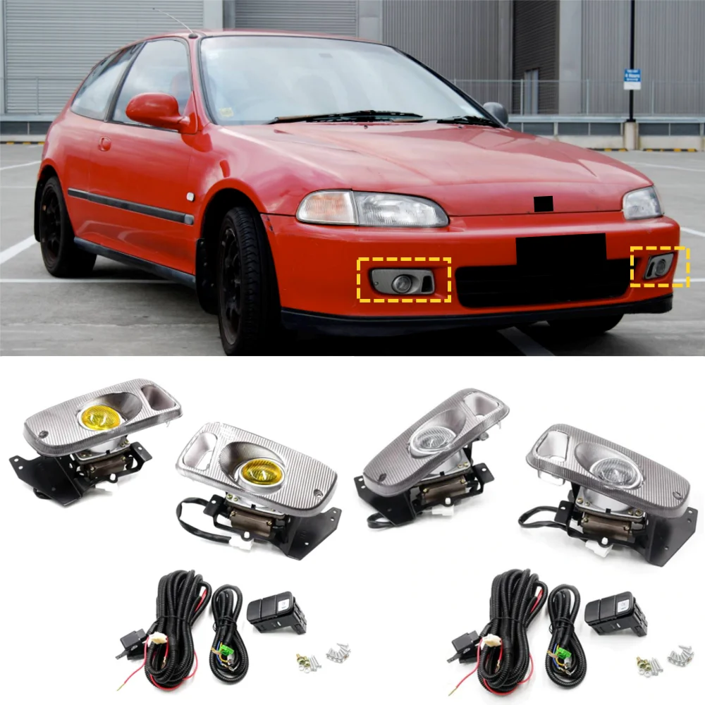 

Для Honda Civic 1992-1995 автомобильный передний бампер галогенная противотуманная фара в сборе комплект