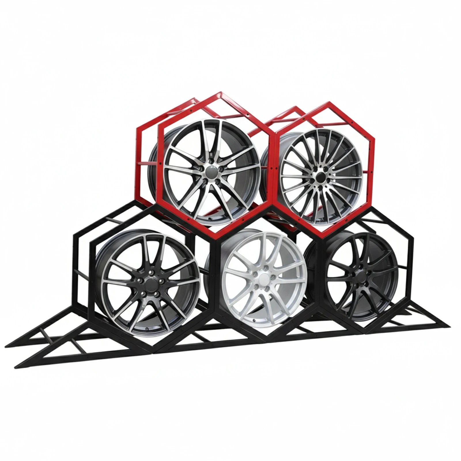 

Adjustable Wall Mount Tire Rack for Garage Heavy Duty Steel Spare Tyre Organizer for Exhibition Shop Garage Trade Show