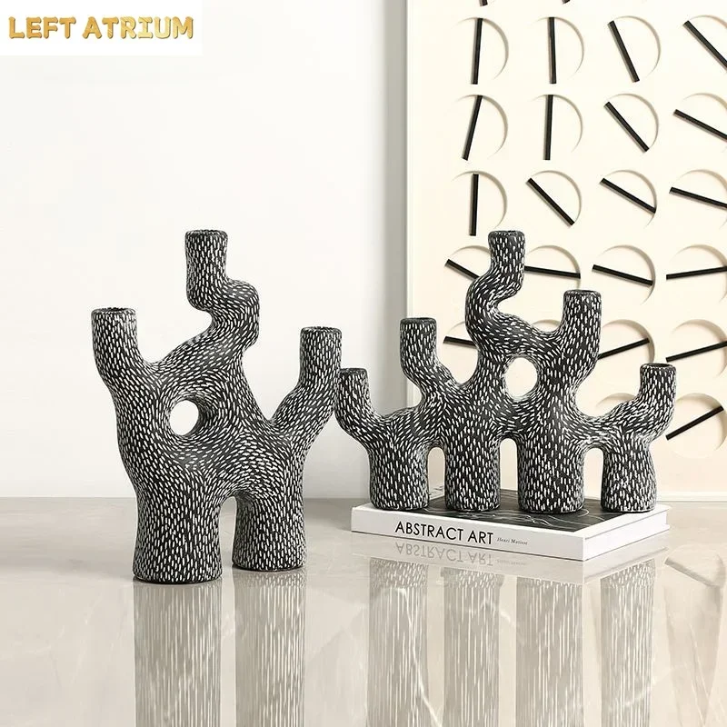 Abstract Alien Coral Candlestick Ornaments Candlestick Holder Desktop Decoration Crafts Candle Holder Base Candle Rack