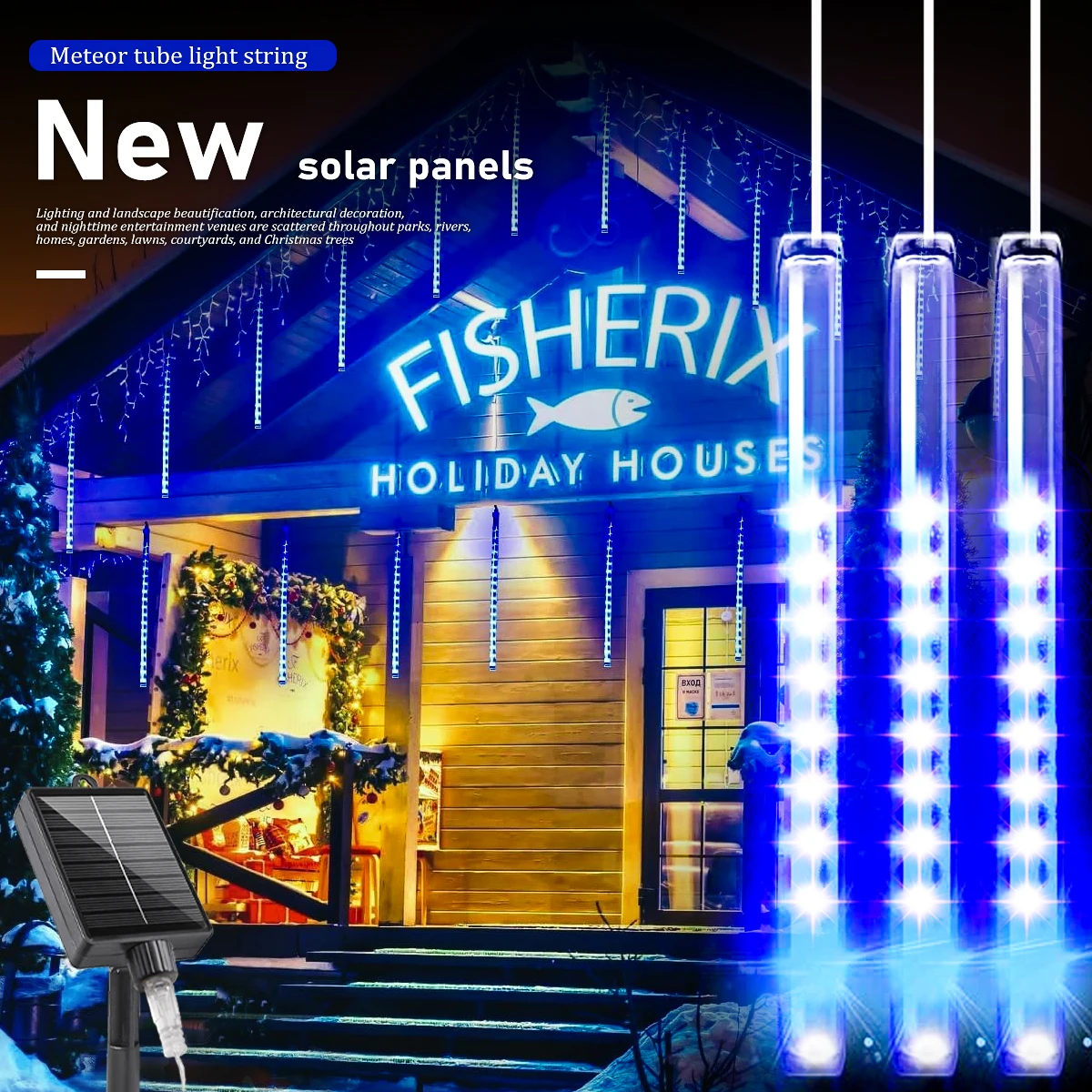 30/45CM Solar Meteor Shower Lights Waterproof LED Ambient Lights Outdoor Hanging Decoration Lighting for Tree Party Christmas