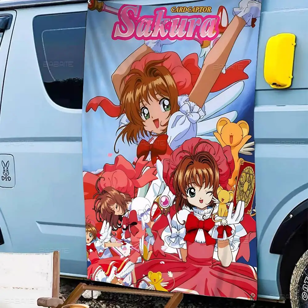 Card Captor Sakura Anime Cartoon Flag Wall Hanging Banner Decoration Household Home Decor
