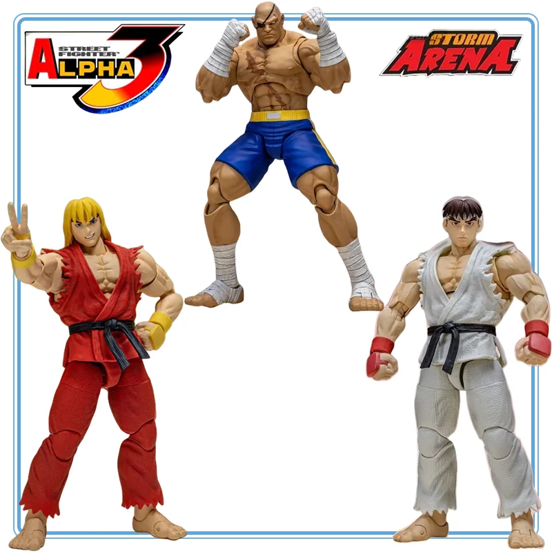 

【100%Authentic】IN Stock STORM ARENA 1/12 Series Street Fighter Zero 3 Series KEN-RYU-SAGAT Action Figure Garage Kit Gifts Toys