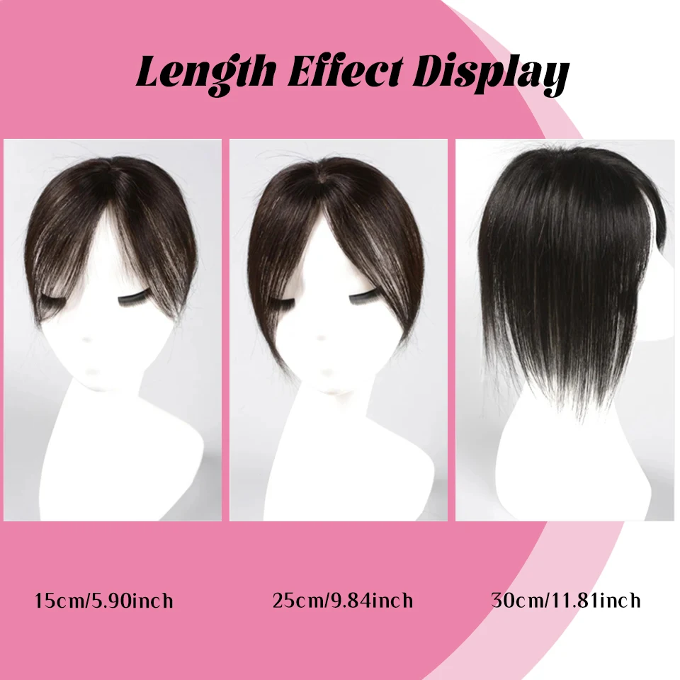 Replacement Piece Hair Covering White Hair Natural Invisible Seamless Hair Clip In Hair Bangs Hairpiece Synthetic Fake Bang Hair