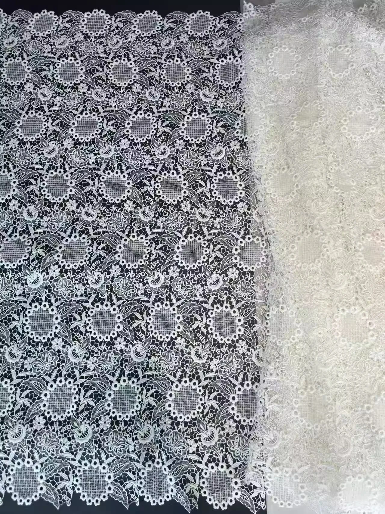 1yard Dress and wedding cheongsam fabric for patchwork Exquisite water-soluble milk silk lace fabric