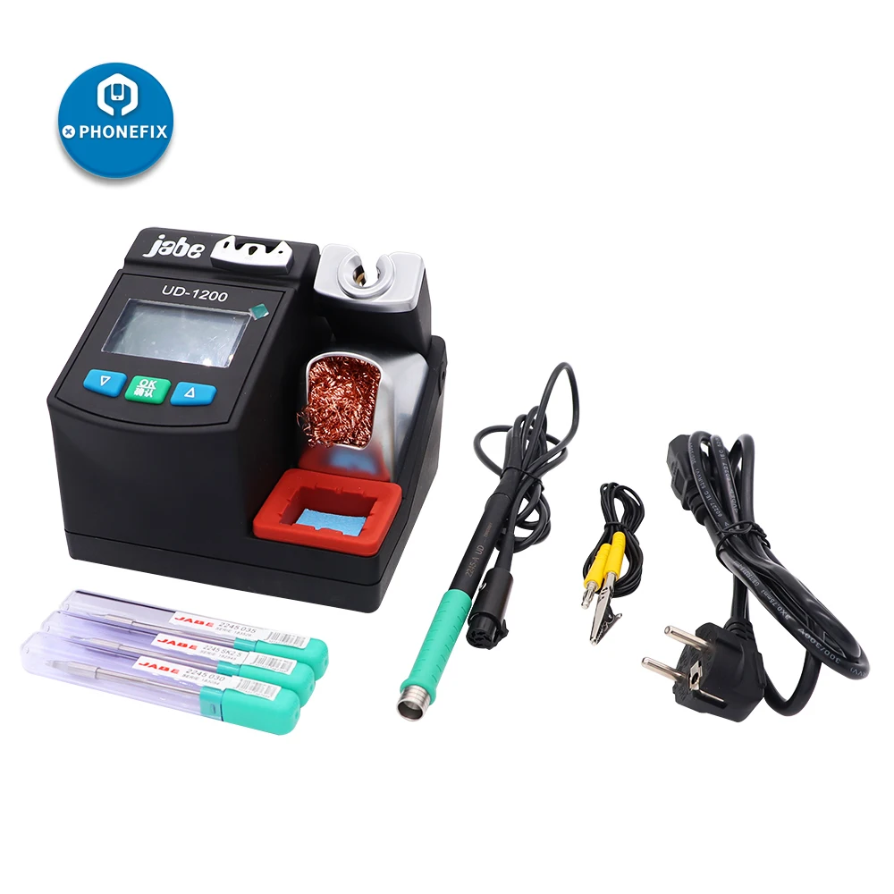 Jabe UD-1200 سبيكة لحام محطة الدقة الرصاص الحرة 2.5S السريع التدفئة سبيكة لحام عدة ثنائي القناة نظام تسخين الطاقة