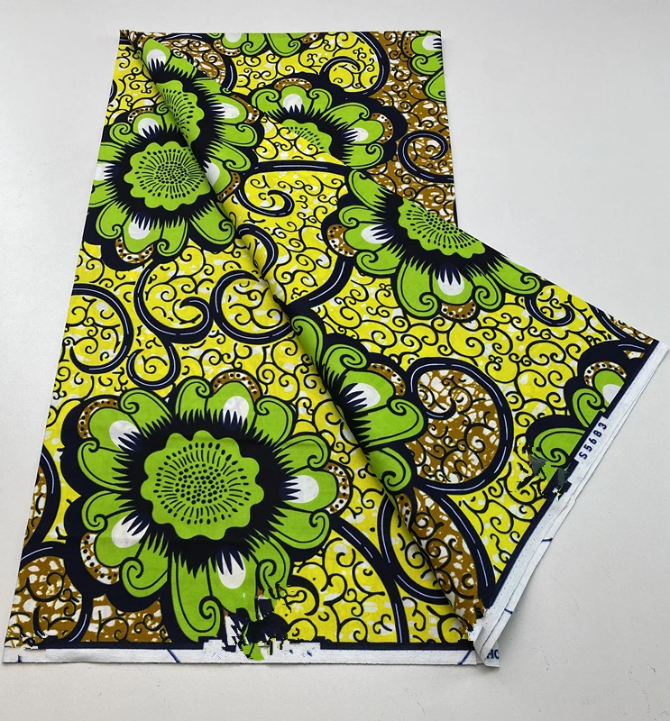 2024 Guaranteed Veritable Original African Wax Print Fabric Real Nigerian 100% Cotton Ankara Wax Fabric Soft Pagne Spuer Batik