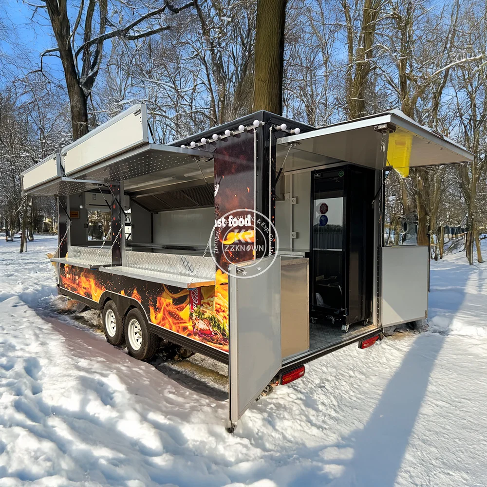 

Portable Food Truck Commercial Coffee Catering Trailer Coffee Beverage Ice Cream Cart Mobile Pizza Food Trailer For Sale
