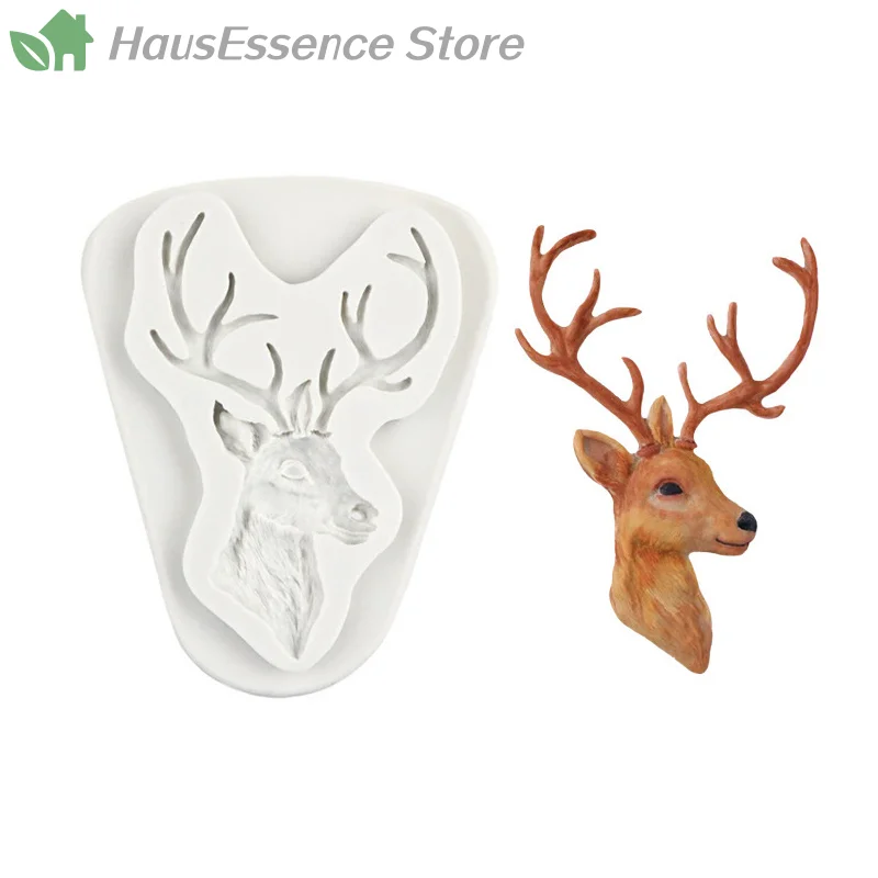 ※Deer Head Silicone Cake Mold Fondant Molds Cake Decorating Tools Chocolate Gumpaste Mold Fondant Tools Soap Mold