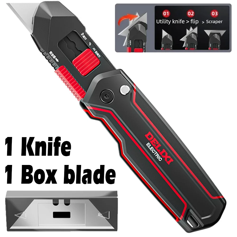 3 طرق للطي سكّين متعدّد الاستخدامات قابل للاستبدال عالية الكربون شفرة فولاذية الفولاذ المقاوم للصدأ الة قطع الورق مكتب الفن طالب المورد