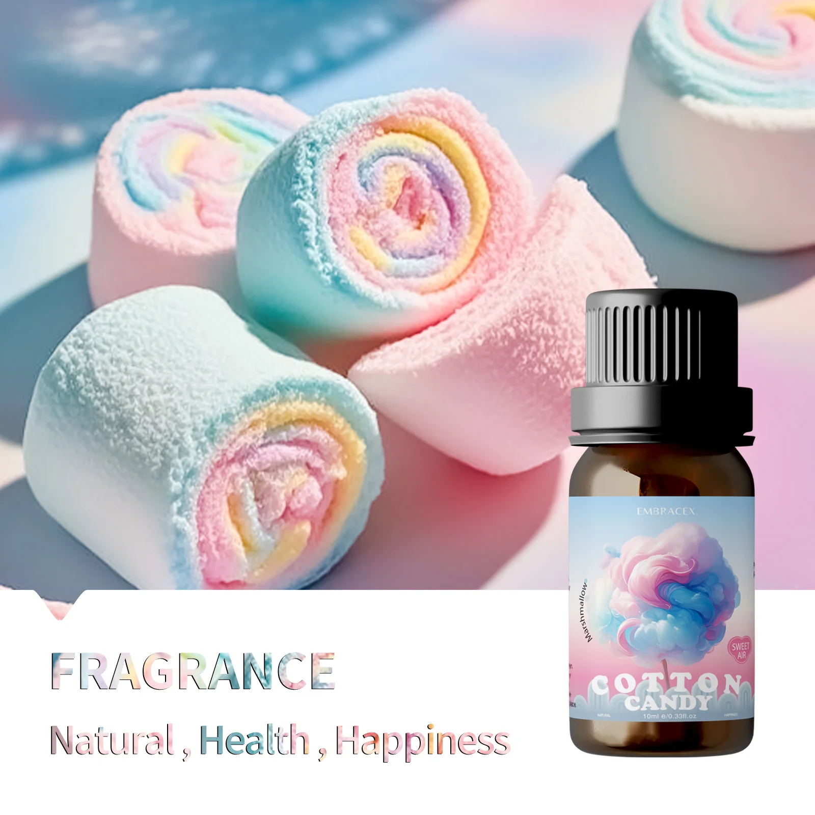 10ml Marshmallow/Cotton Candy Fragrance Oils Perfume Oils Essential Oils Sweet Long Lasting Perfumes Marshmallow Gift