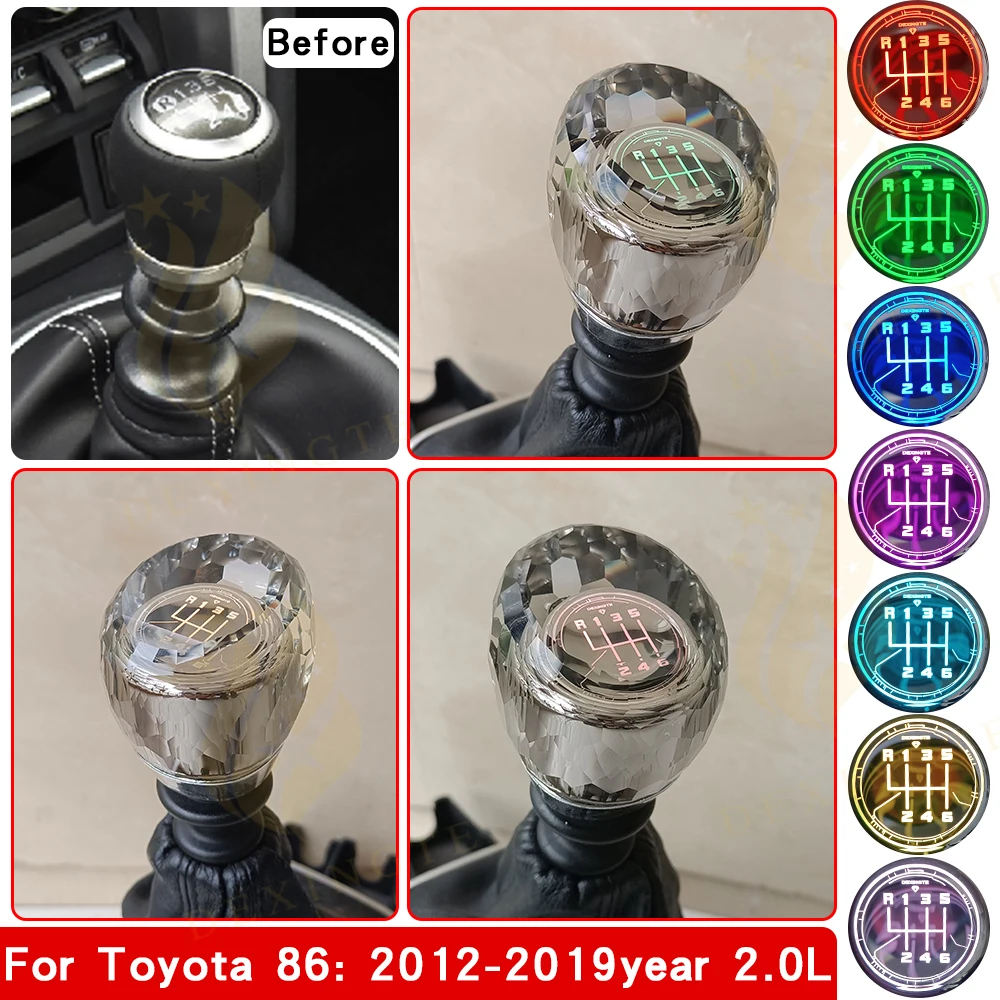 

6 speed shift knob manual For Toyota 86 2012-2019 LED light crystal Interior gear shift knob Interior car automobile