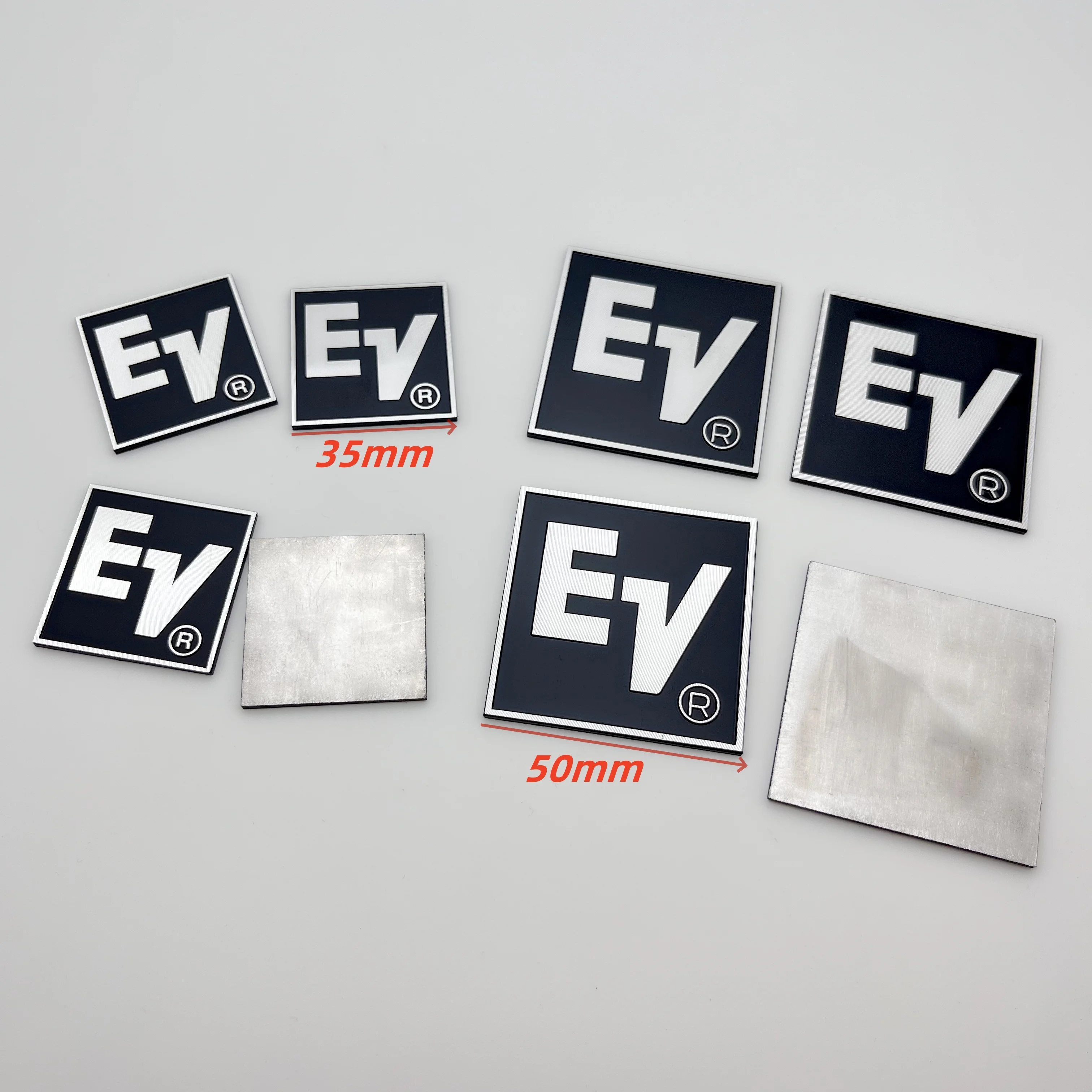 

4pcs 10pcs 20pcs 35mm*35mm 50mm*50mm High-Quality EV Emblem Stickers Speakers Car Styling Badge Logo ecoration Car Accessories