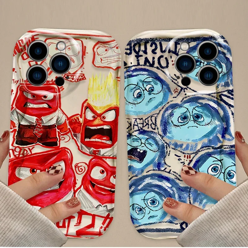 Disney Inside Out 2 Anxiety Wave Case For iPhone 16 15 14 13 12 11 Pro Max X XR XS 8 7 Plus SE 2020 Shockproof Silicone Cover