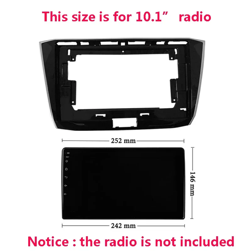 10.1 Inch Car Radio Fascia for Volkswagen Passat B8 NMS 2016 2017 2018 Auto Stereo DashKit Panel Multimedia Frame Android Fascia