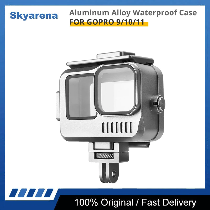 

Waterproof Housings for Gopro 9 10 Hero 11 Cage Vertical Aluminum Alloy Case 40m IPX8 Underwater Imported 9H Tempered Glass