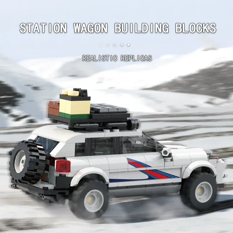 406 sztuk miasto pojazd terenowy klocki Model samochodu wyścigowego cegły kolekcja wyświetlacz dzieci edukacyjne DIY zabawki prezenty świąteczne