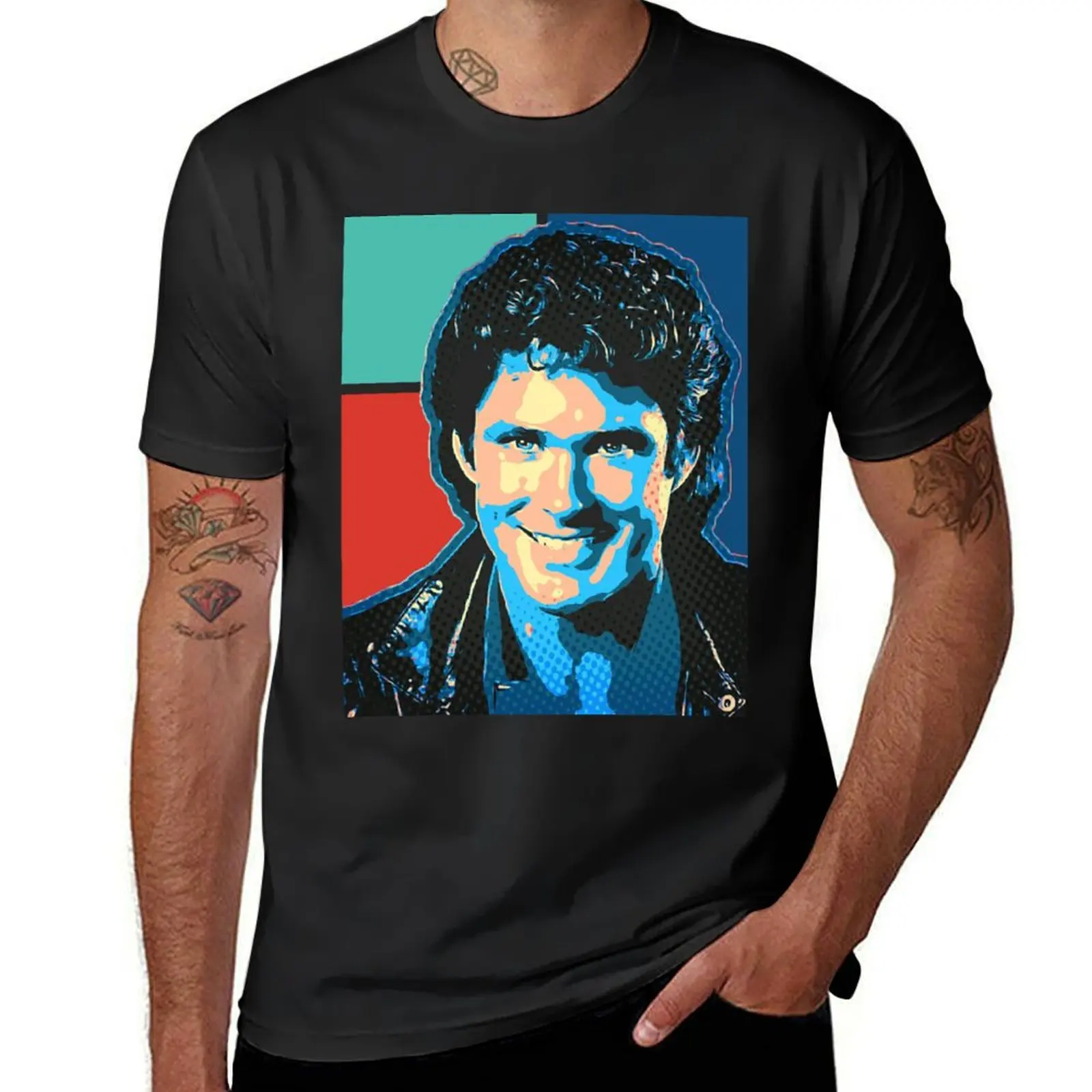 David Hasselhoff pop art T-Shirt boys whites sweat graphics men clothes