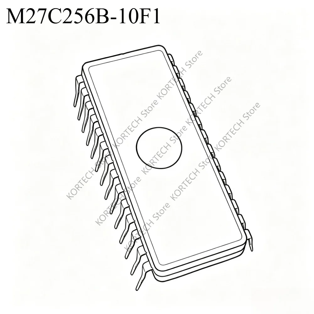 10PCS/LOT Original M27C256B-10F1 M27C256B M27C256-10F1 M27C256 27C256 DIP28 IC EPROM UV 256KBIT 100NS Memory Chips best Quality