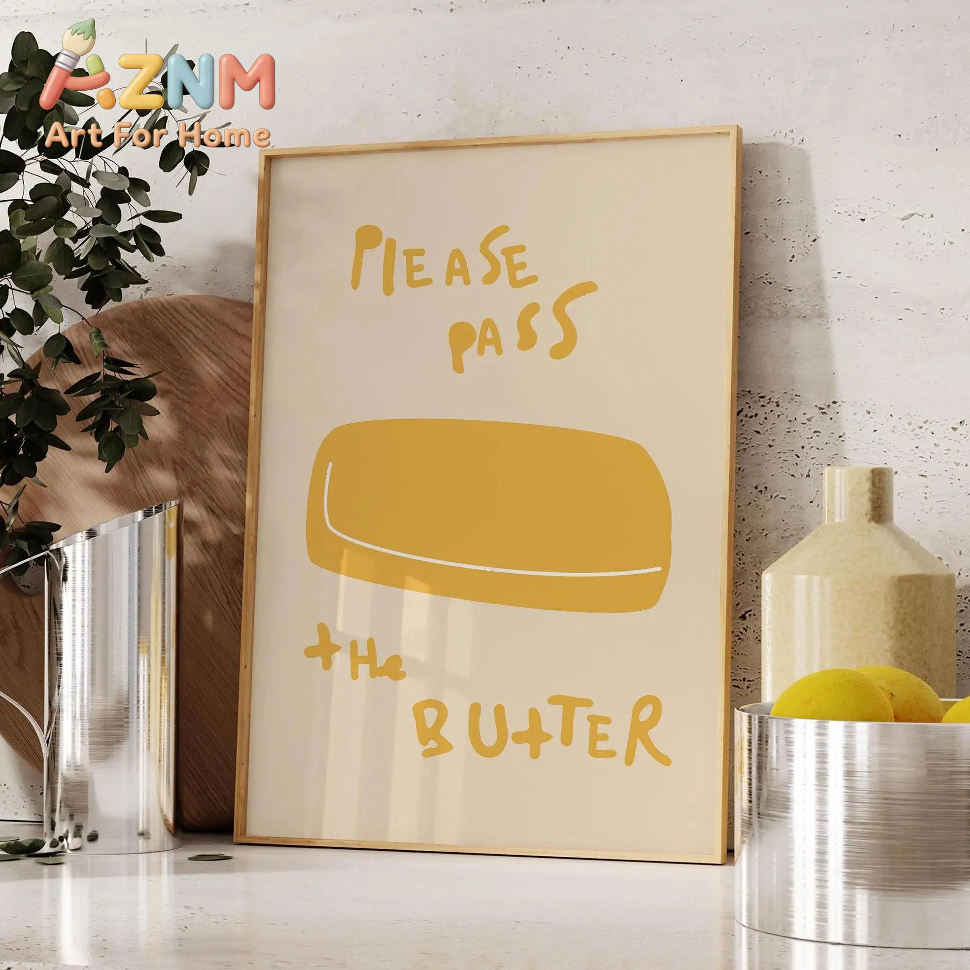 1pc Butter Poster Minimalist Kitchen Decor Funky Fun Food Baking Wall Art Perfect Gift for Butter Lovers Home Living Room Decor
