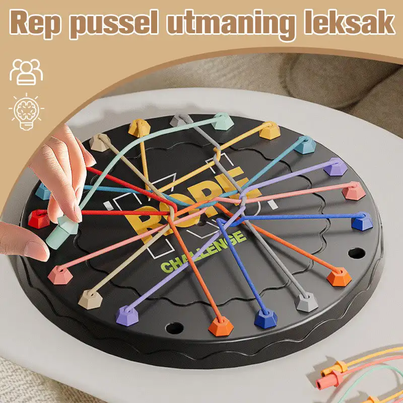 Kid Rope Knots Sensory Social Board Game Logical Thinking Challenge Colore Twisted Connected Line Brain Strategy Fun Table Game