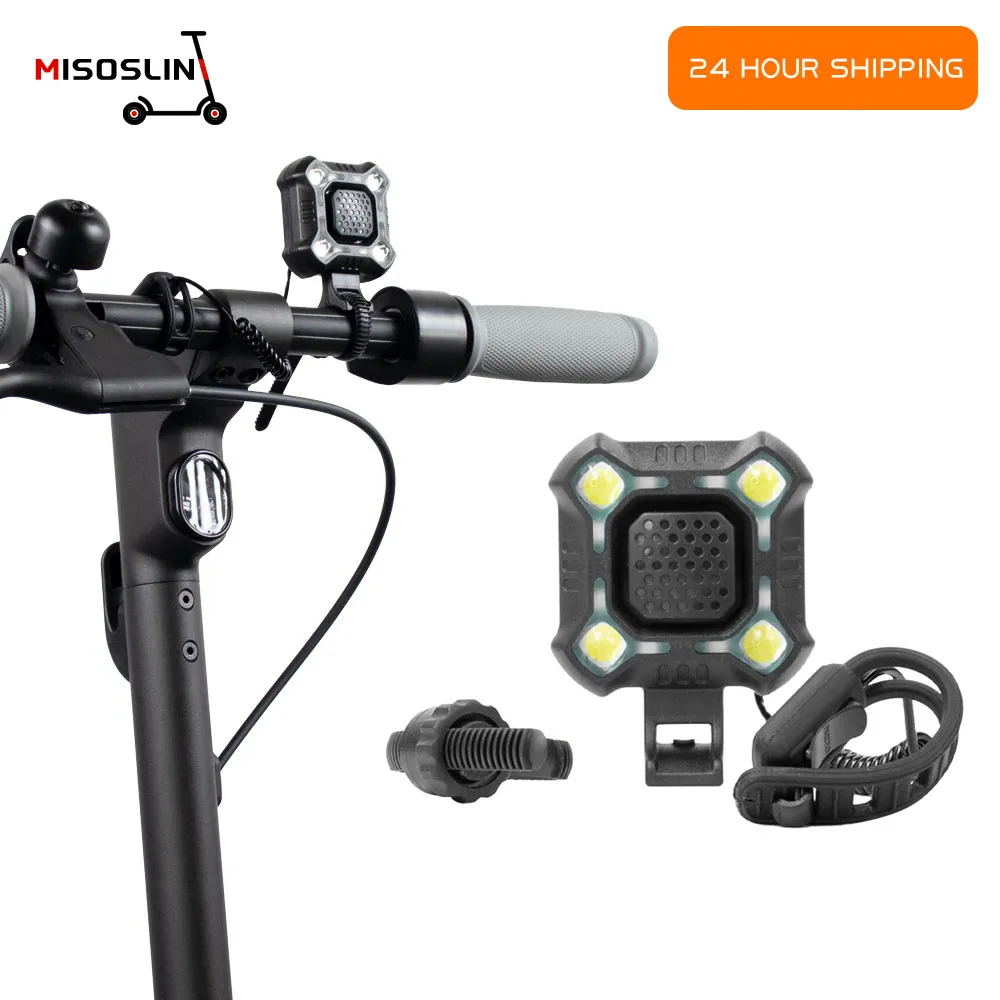 USB Charging Loud Alarm Security Electric Horn For Xiaomi M365 Pro 1S 2 In 1 Waterproof 140 dB E-Scooter Front Horn Lamp Parts