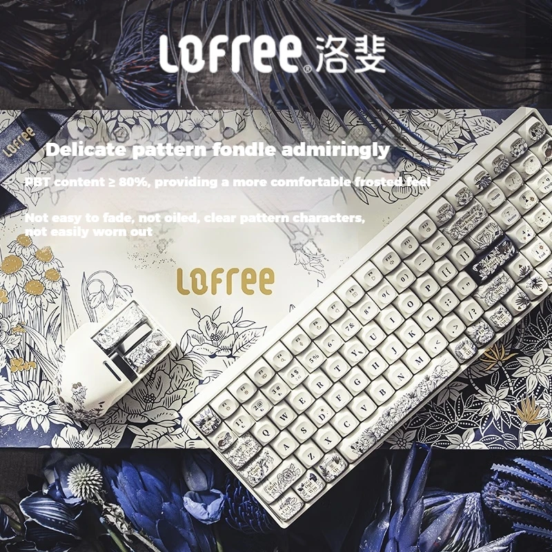 LOFREE Mechanical keyboars 100 keys Tri-Mode Bluetooth/wired/wireless office/game keyboard mouse Mysterious Realm set,Tofu Axis