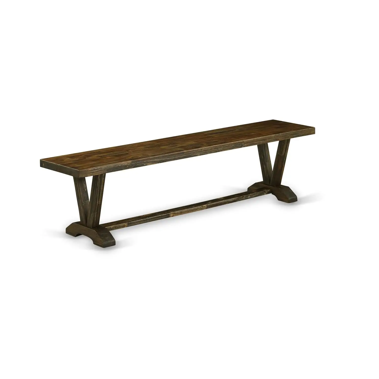 V-Style Wooden Dining Bench 72x15x18 Inch Multi-Color, Customized