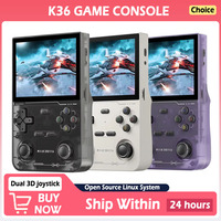 K36 Retro Handheld Video Game Console Linux System 3.5-inch IPS Screen Portable Handheld Video Player Suitable for PS1/PSP/N64