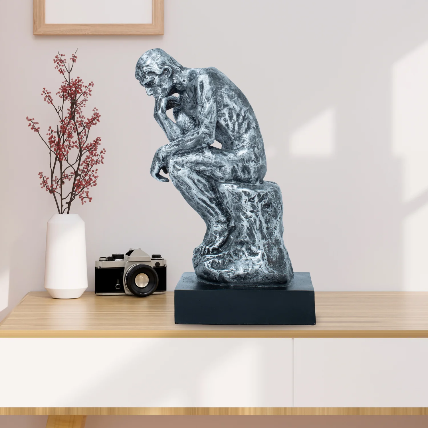 المفكر تمثال برونزي الشهير البرونزية التفكير رجل النحت الكلاسيكية البرونزية رودين نسخة الحرف للهدايا الديكور المنزلي