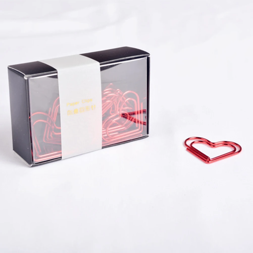 

Heart Shaped Paper Clips 2 Boxes Metal Use Creative Office Supplies Photo Note Clip Gifts Students Children