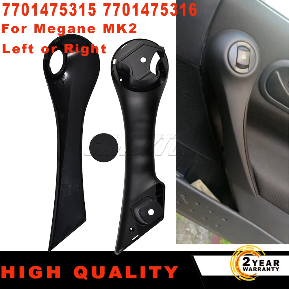 1 paire nouvelle poignée de porte intérieure avant noir L + R ABS 7701475315 7701475316 pour Renault Megane MK2 2002-2009 accessoires de voiture