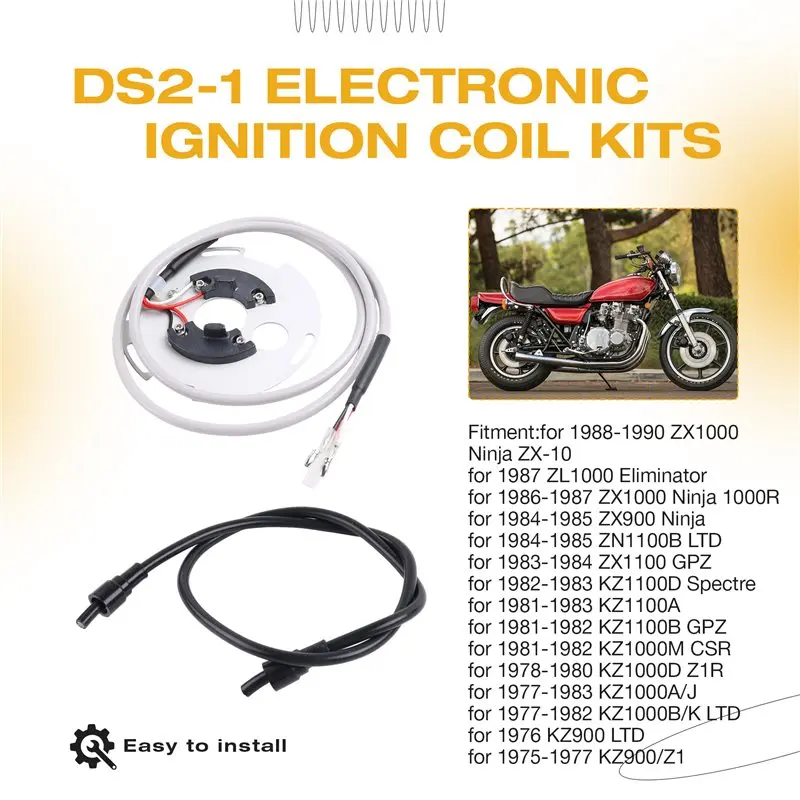 DS2-1 Electronic Ignition Coil Kits For Kawasaki KZ900 Z1 KZ1000 KZ1100 GPZ ZX900 Ninja 1975-1990 Ignition System-AS55