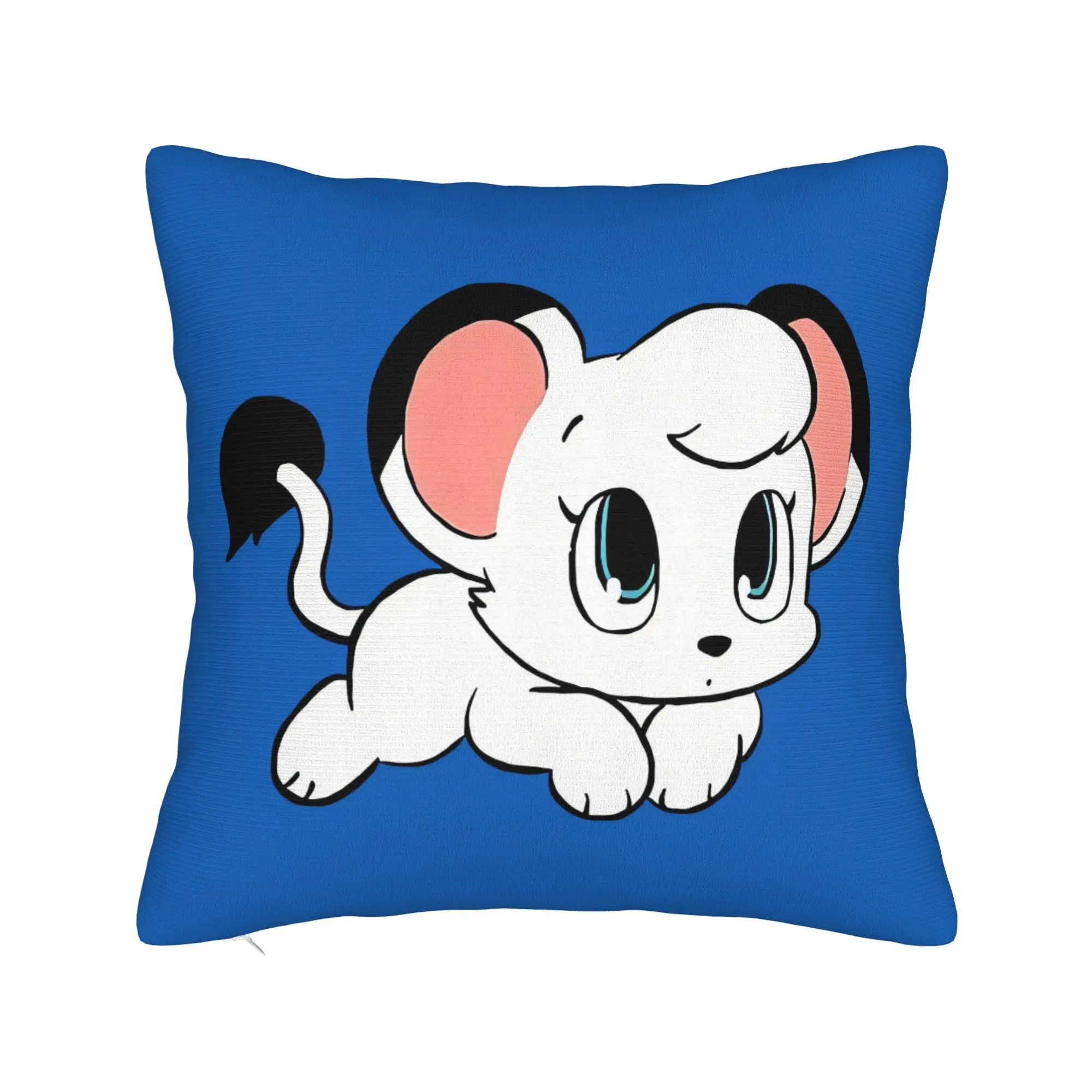 Chibi Kimba Themed Stylish Home Accent Double Sided Printed Throw Pillowcase for Seasonal Decoration Changes
