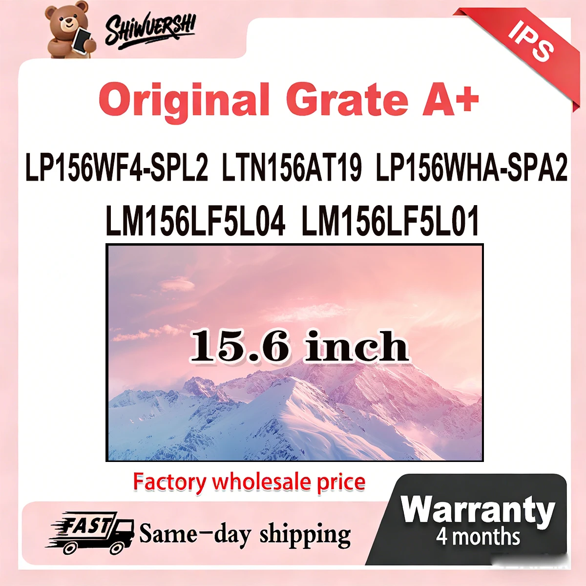 

Новый оригинальный тонкий ЖК-экран для ноутбука A+ 15,6 дюйма, панель LP156WF4 SPL2 LTN156AT19 LP156WHA SPA2 LM156LF5L04 LM156LF5L01, 60 Гц