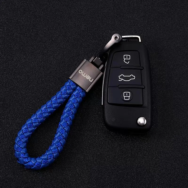 PU leather braided rope Keychain pendant key car jewelry Keychain gift jewelry For Citroen NEMO Auto Accessories Senior sense