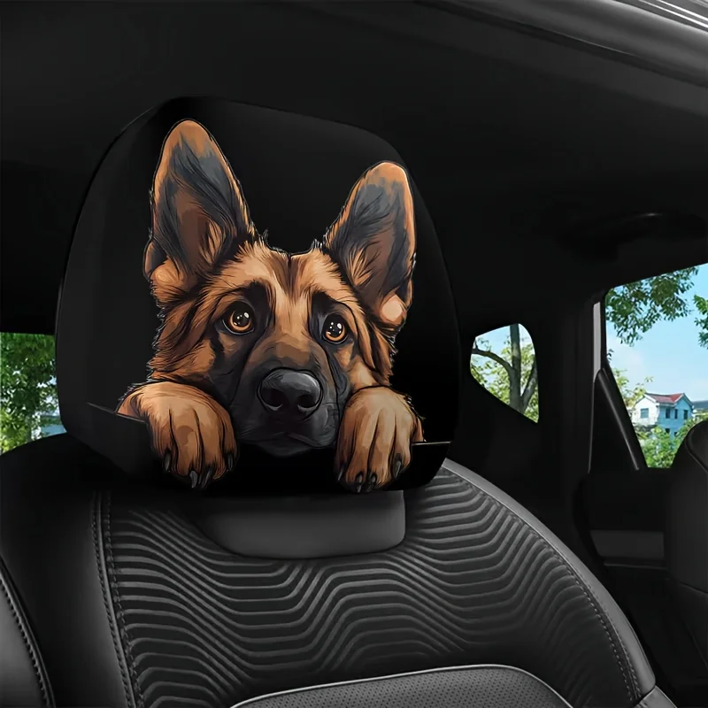 Fundas para reposacabezas de coche con diseño de Border Collie Sheepdog, 2 piezas, ajuste universal para todas las estaciones, fácil de limpiar, decoración interior elegante para coche, ideal