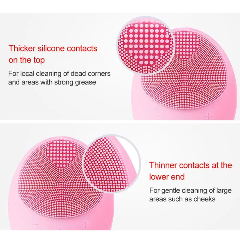 Electric Face Cleaner Sonic Silicone Facial Cleansing Brush Electric Ultrasonic Vibrating Face Massager Mini Pore Deep Cleaning