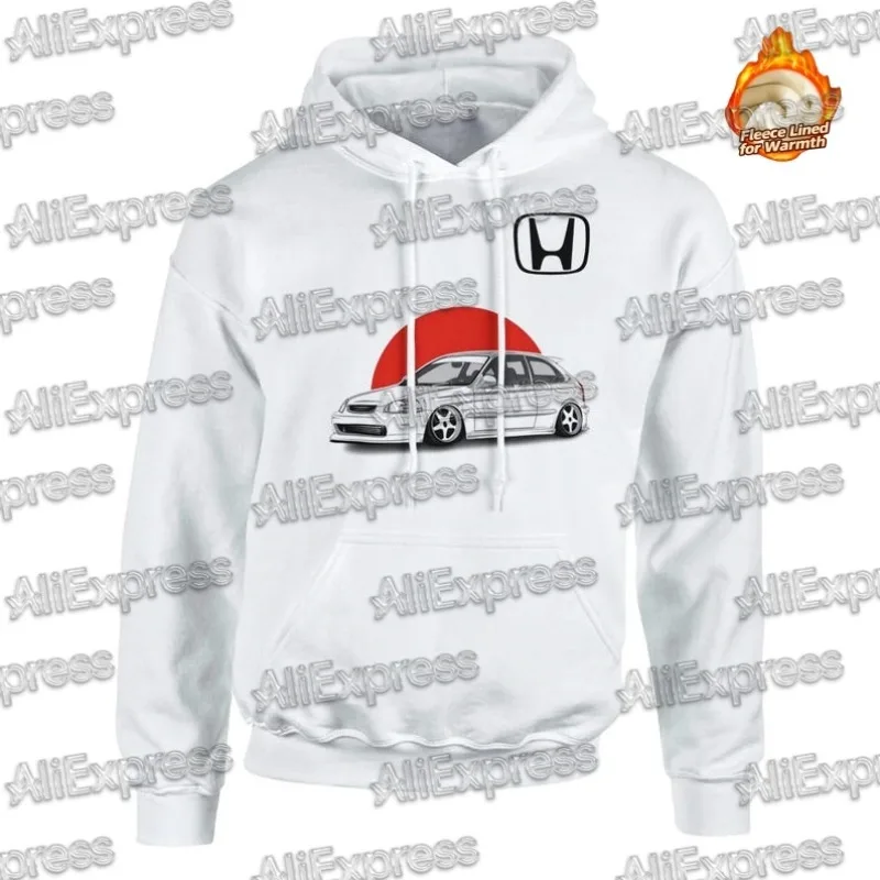 

2025Honda Leisure and Fashion Spring and Autumn Men's Hoodie Long Sleeve Sportswear Motorcycle Outdoor 100% Cotton Velvet Hoodie