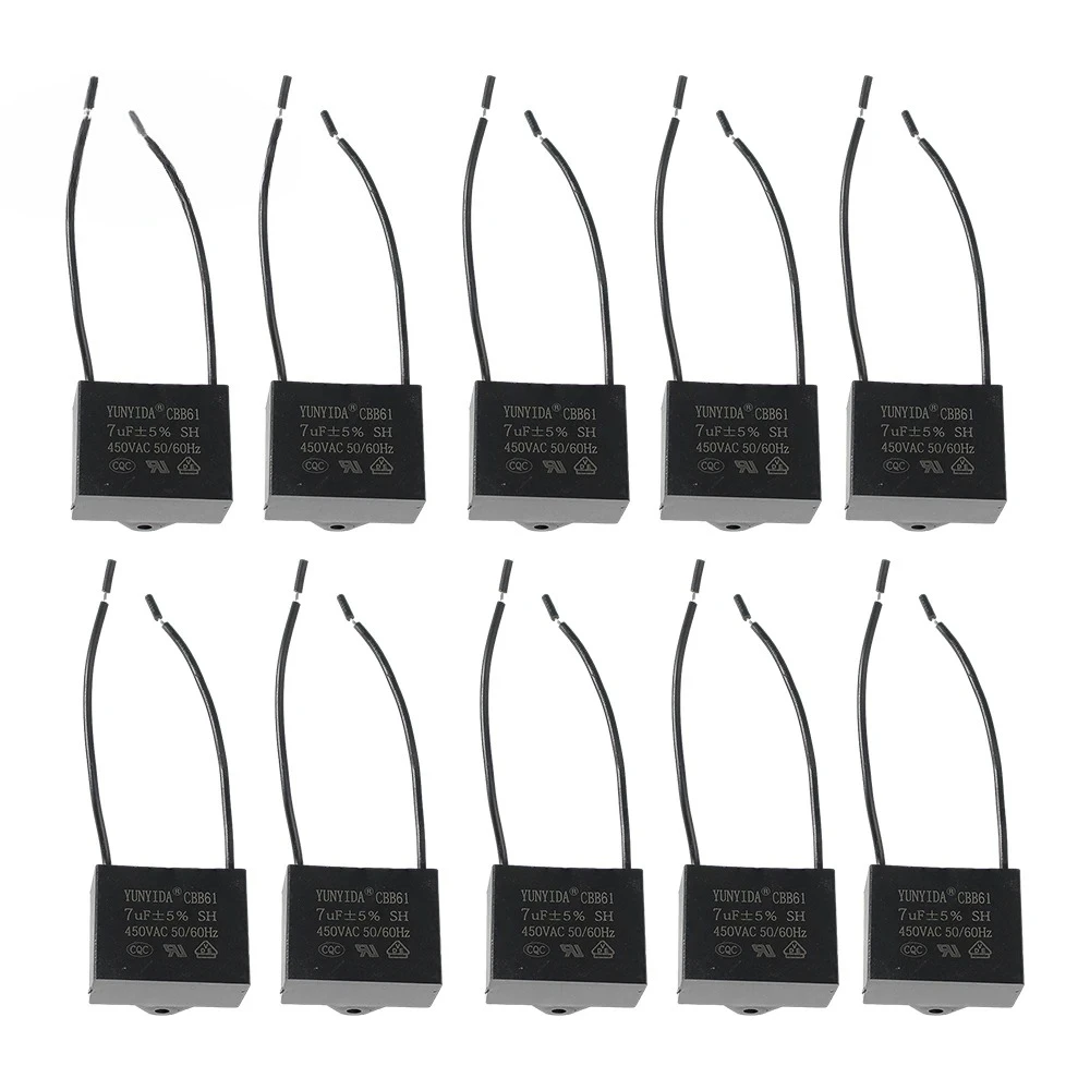 5PCS CBB61 450V Start Capacitor 0.8uF 1UF 1.2UF 1.5UF 1.8UF 2UF 2.5UF 3UF 3.5uF 4UF 4.5uF 5UF 6UF 7uF 8UF 10UF Fan Capacitor