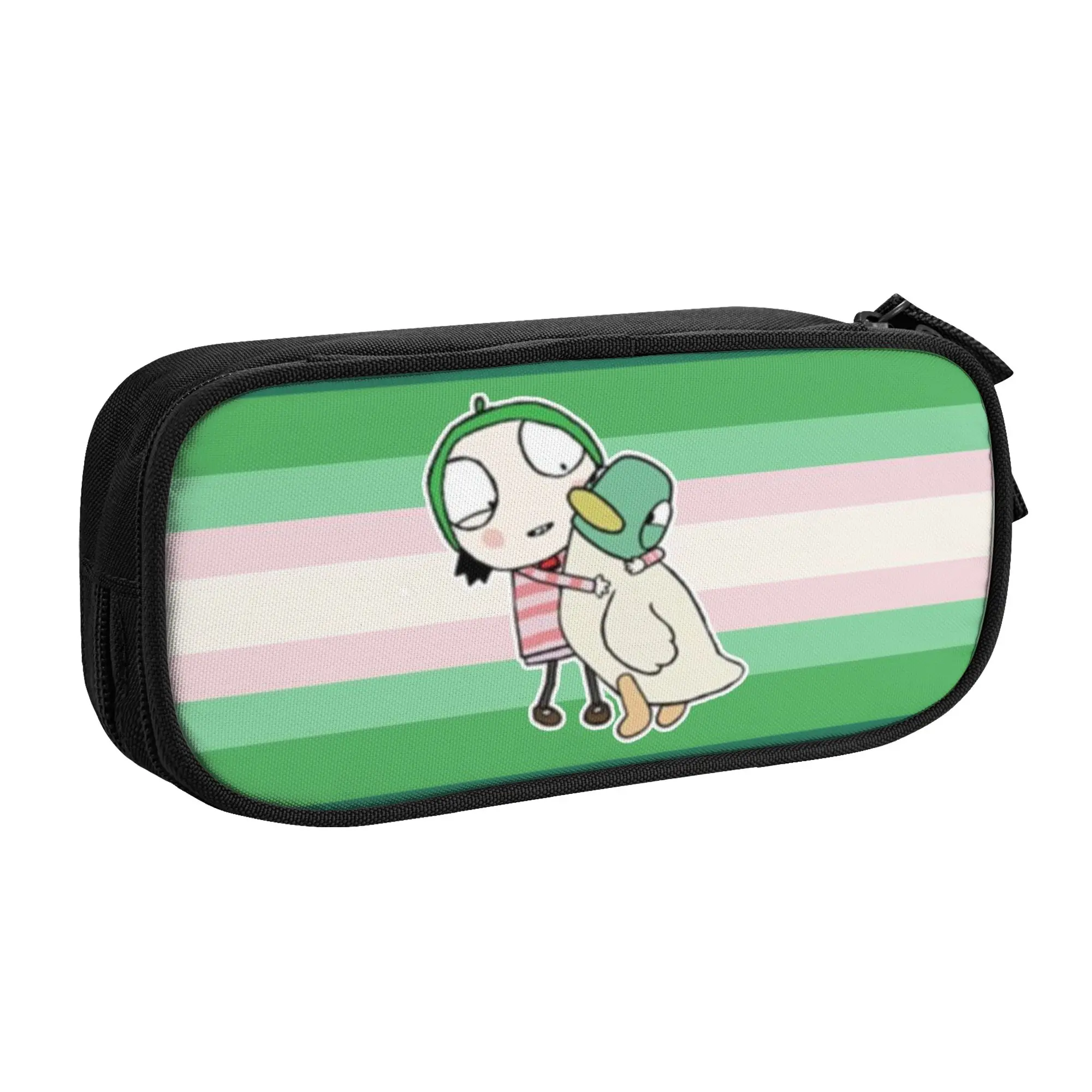 

Fun Sarah And Duck Pencil Case Pencilcases Pen Box for Student Large Storage Bag School Supplies Gifts Stationery