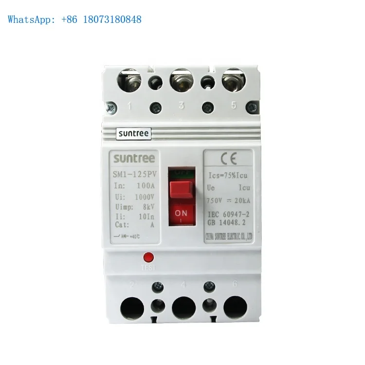 

SM1-125 Solar Used DC 125A 750V PV MCCB Moulded Case Breakers Circuit