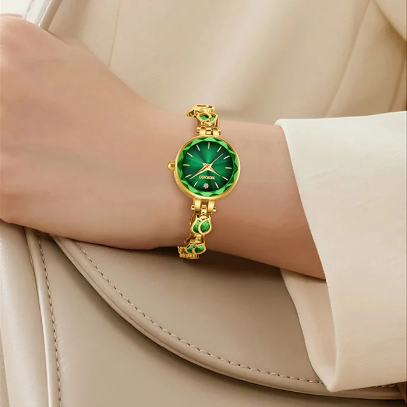 Luxury Women's Petal Watch Elegant Jewelry Wristwatch Rose Gold Quartz Waterproof Valentine's Gift for Wedding Party