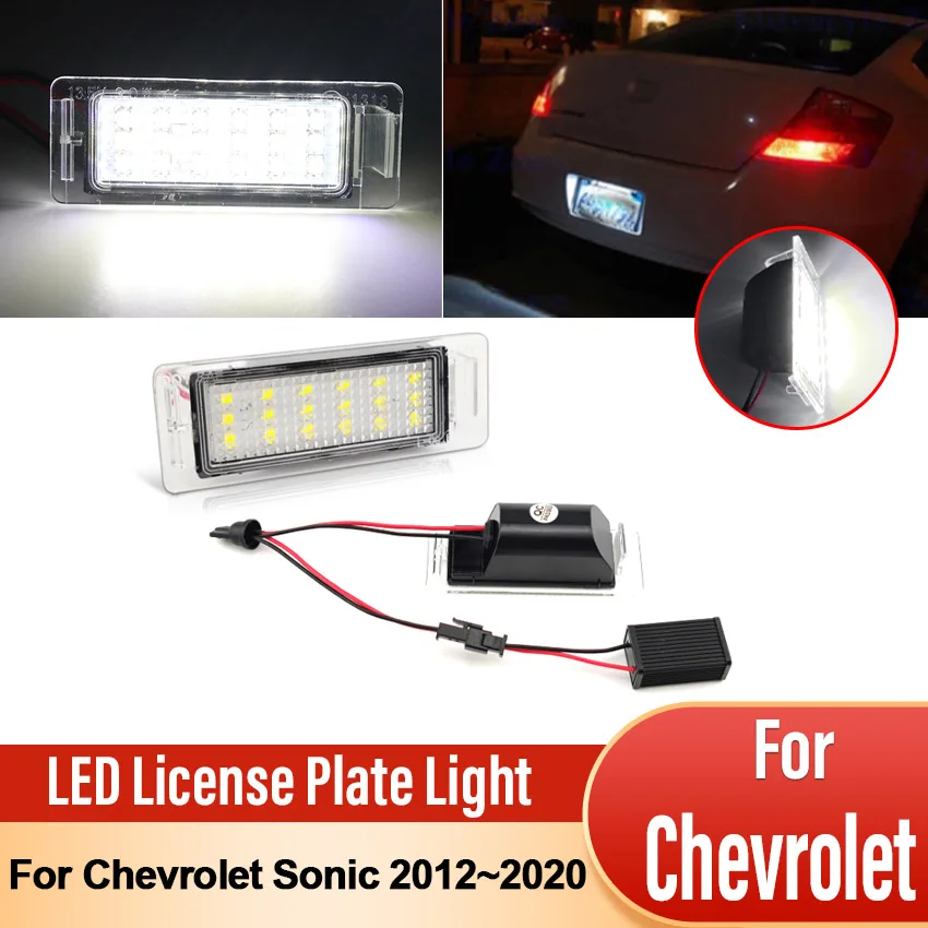 2 Pieces LED License Plate Light Lamp 6000K Number Plate Lamp For Chevrolet Sonic Car Parts ACC Replace Easy to Install