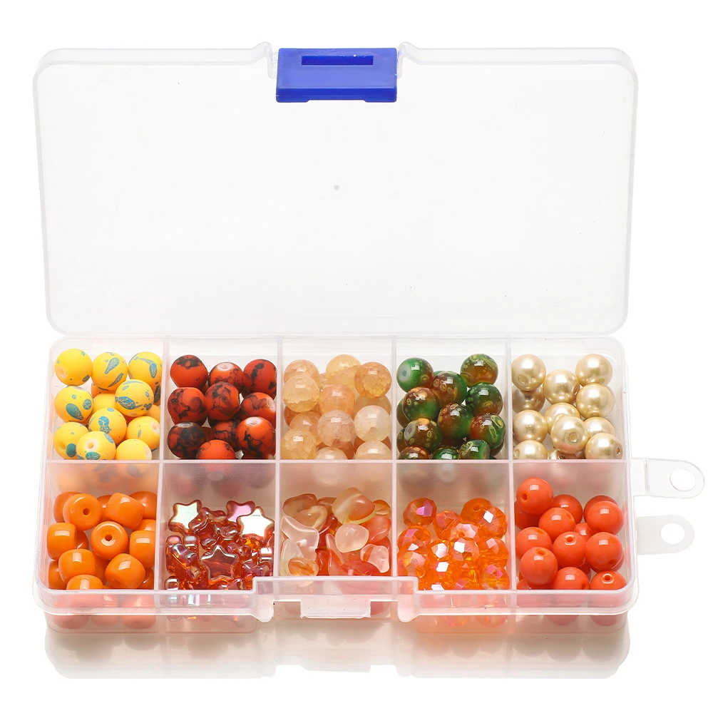 200Pcs/Box 8mm Gradient Glass Beads Loose Spacer Round Beads For DIY Making Jewelry Handmade Bracelet Necklace Earing Craft Kit