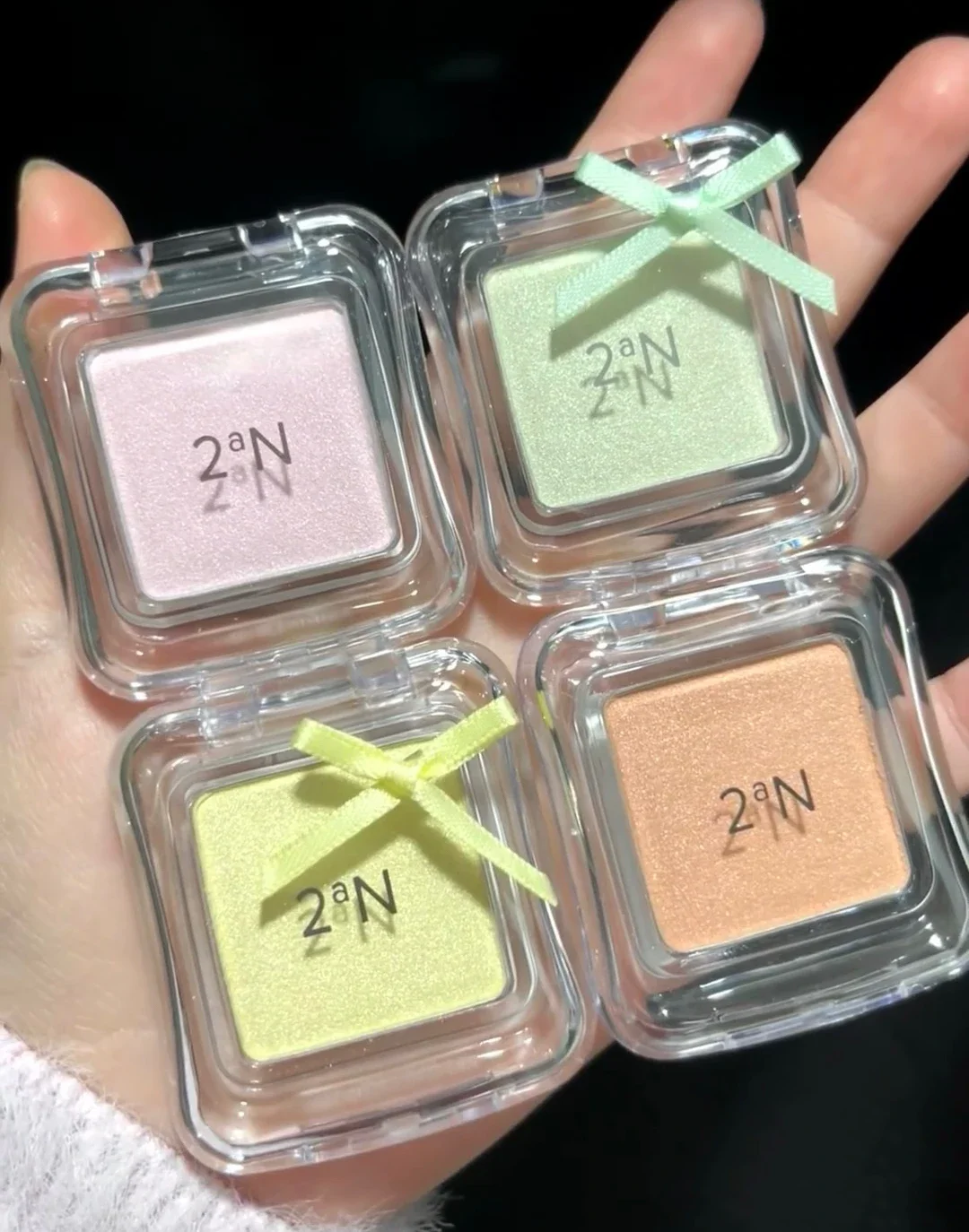 2aN Paleta de maquiagem iluminadora de fada com brilho único luar pó de alto brilho contorno facial cristal iluminar maquiagem